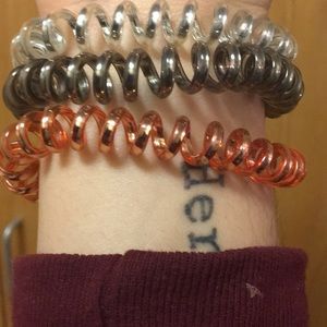 Metallic hair scrunchies